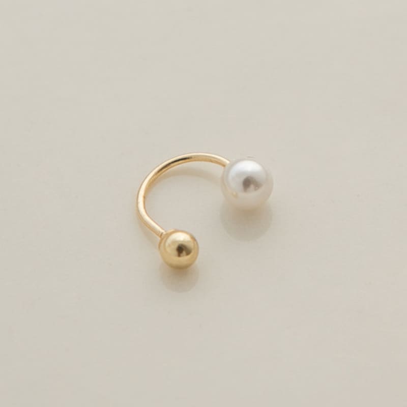 LUNNE 14k U Hook Pearl Piercing (14k Gold) #PI06