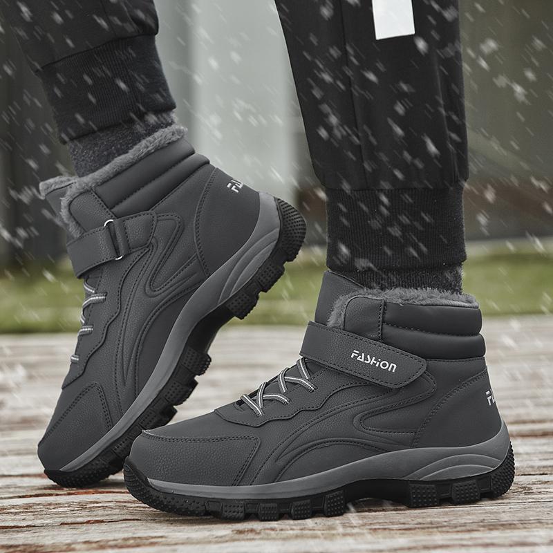 Winter Boots for Men New Waterproof Leather Warm Snow Ankle Boots Women Unisex Outdoor Non-slip Work High-top Casual Shoes