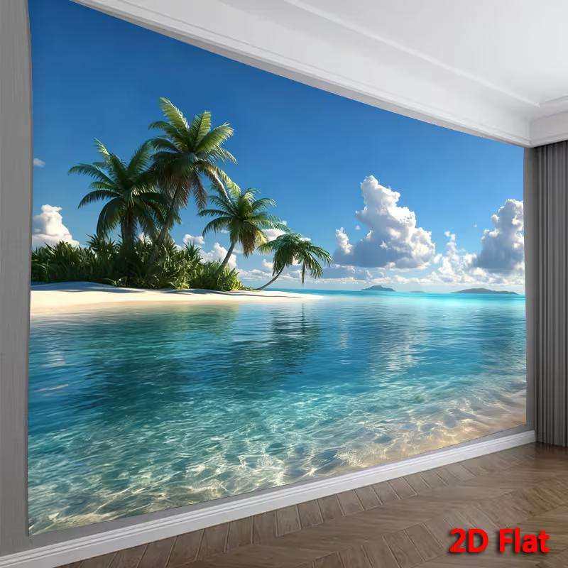 2D Летний Райский Остров Вечеринка Фон для Фотосъемки Баннер 47.2x31.5inch/120*80cm
