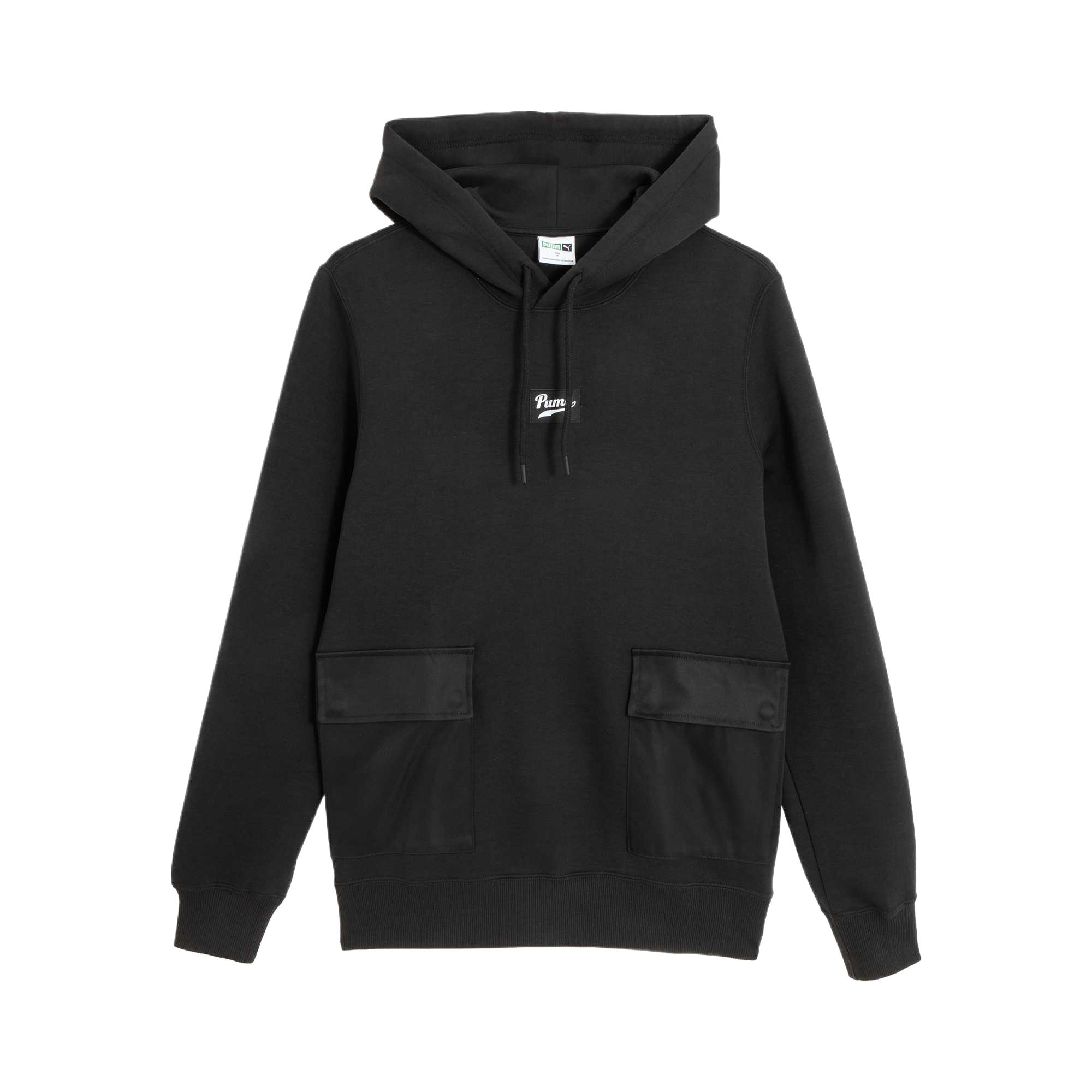 

Puma Командное худи Прочное Логотип бренда с буквами Толстовка с длинным рукавом Унисекс худи Черный 621664-01 XL