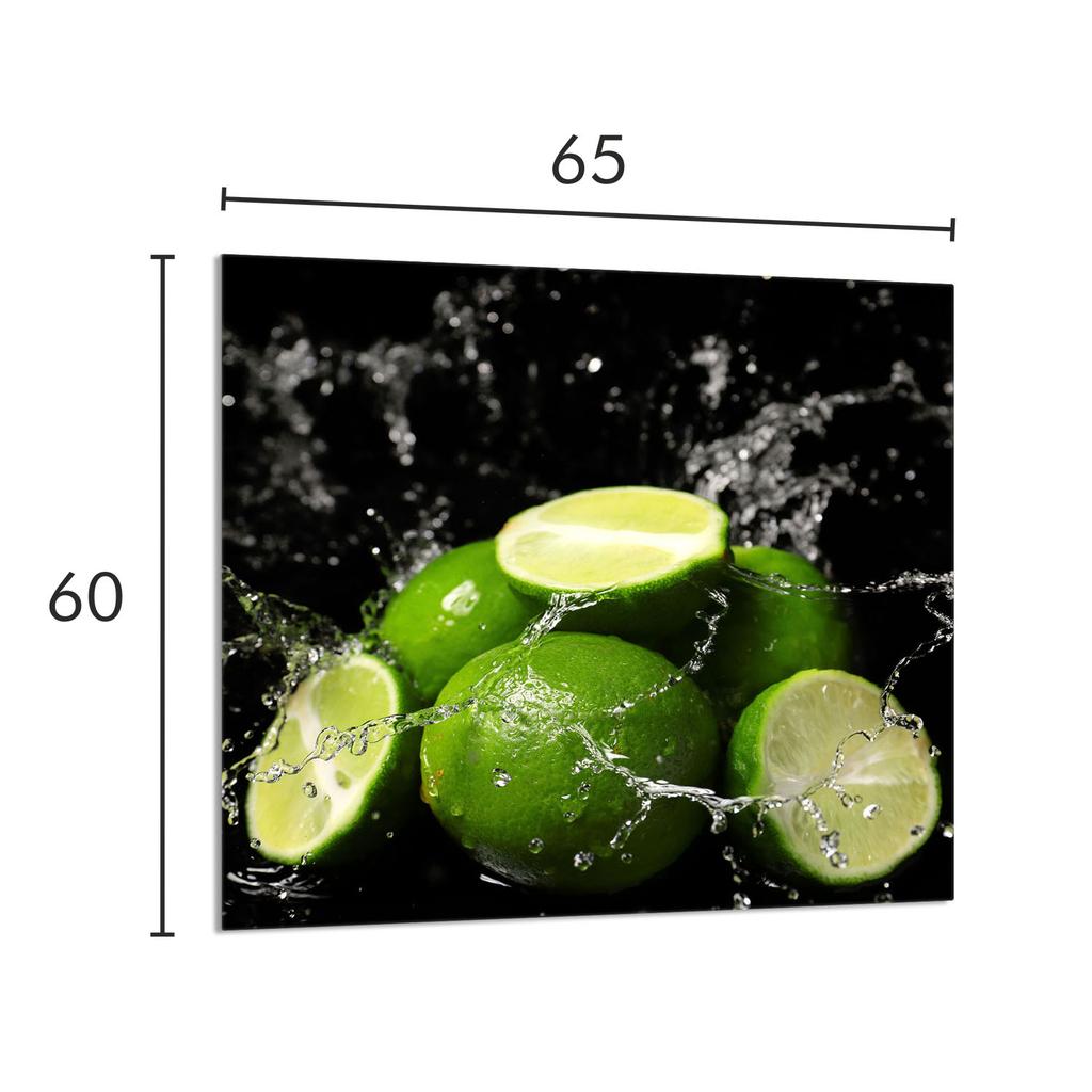 PANEL SZKLANY DO KUCHNI 65x60 Limonka