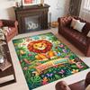 Leopard Theme Crystal Velvet Floor Rug Personalized Custom Name Text Warm Carpet Home Decoration