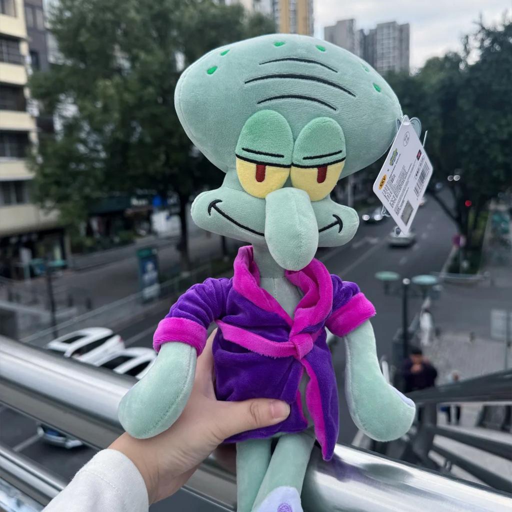 Cartoon Spongebob Squidward Purple Pajama Robe Soft And Comfortable Sleep Companion Doll Toy Sofa Hug Pillow Periphery Fun Gifts