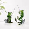 Resin Fishing Figurine for Garden Yard Home Decoration - Cute Animal Sculpture Outdoor Decor