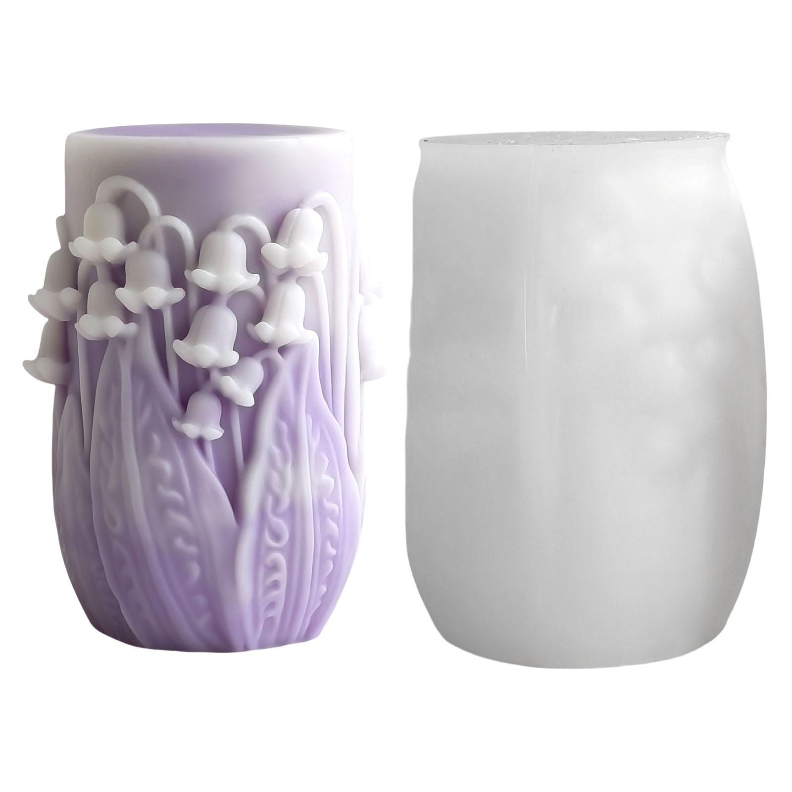 

Floral Cylindrical Silicone Molds Flowers Candle Molds Epoxy Resin Molds Craft Molds Castings Molds Plasters Molds