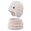 Winter Plush Thick Children's Hat, Scarf Gloves, Three Piece Set, Men's and Women's Outdoor Windproof Ear Protection, Warm Knitted Hat