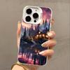 Landscape house pattern phone case suitable for iPhone 17 16 15 14 13 12 11 Pro/Max/Plus anti drop and shockproof back cover