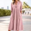 Summer V-neck New Solid Color Dress Loose Women's Clothing
