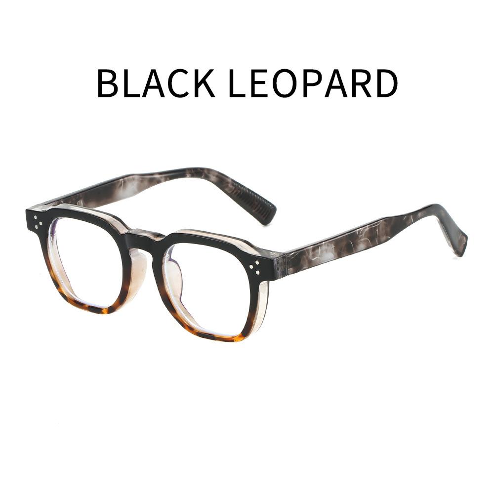 Men'S New Fashion Square-Frame Thick-Rim Reading Glasses Unisex New High-Definition Blue Light Blocking Hyperopia Glasses +4.0