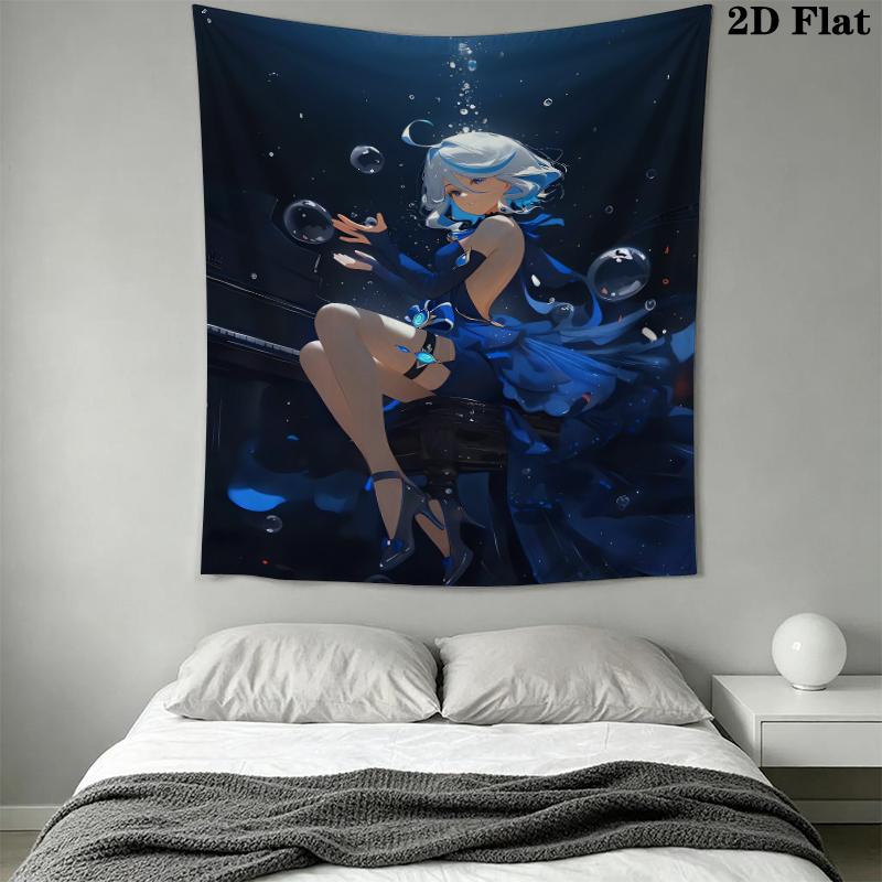 Genshin Impact Wall Tapestry Aesthetic Wall Hanging Printed Fabric Blanket Decorative Tapestries for Bedroom Living Room Home Decor