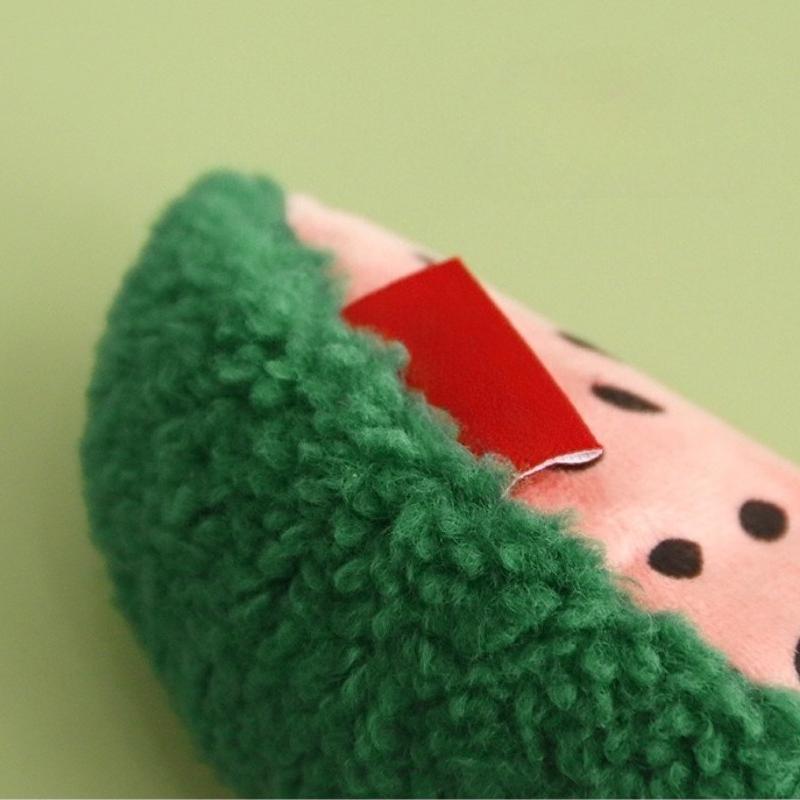 Katzen Kauspielzeug Plüsch Interaktiv Katzenminze Simulierte Wassermelone Feder Quietschendes Kätzchenspielzeug Bissfest Katze Katzenminze Spielzeug