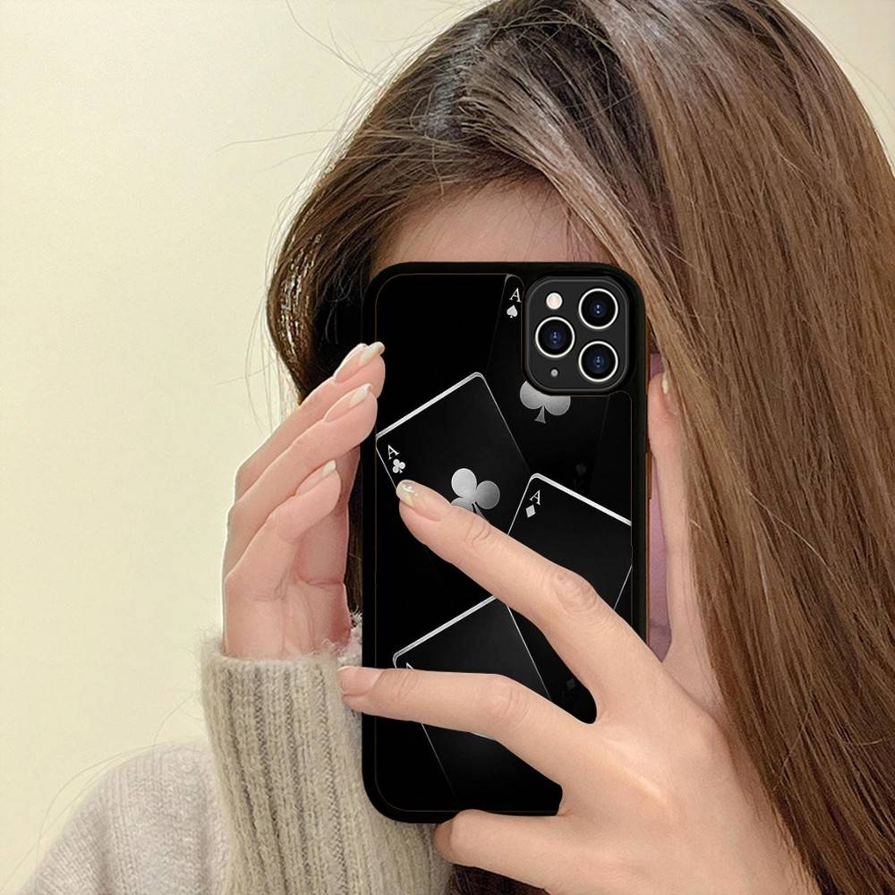 Poker Pattern Game Phone Case For IPhone 16 Pro Max 15 14 Plus 14 13 12 11 17 PC+TPU Cases Back Cover