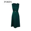 PORTS Women's Elegant Waist-Cinching Sleeveless Dress