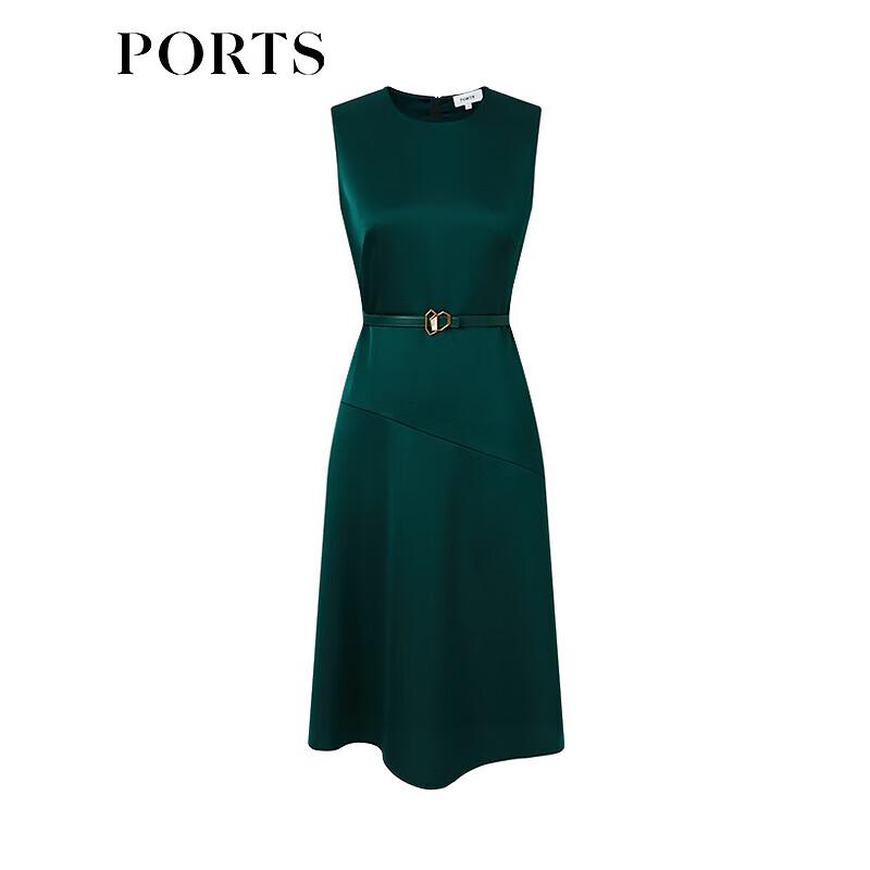PORTS Women's Elegant Waist-Cinching Sleeveless Dress