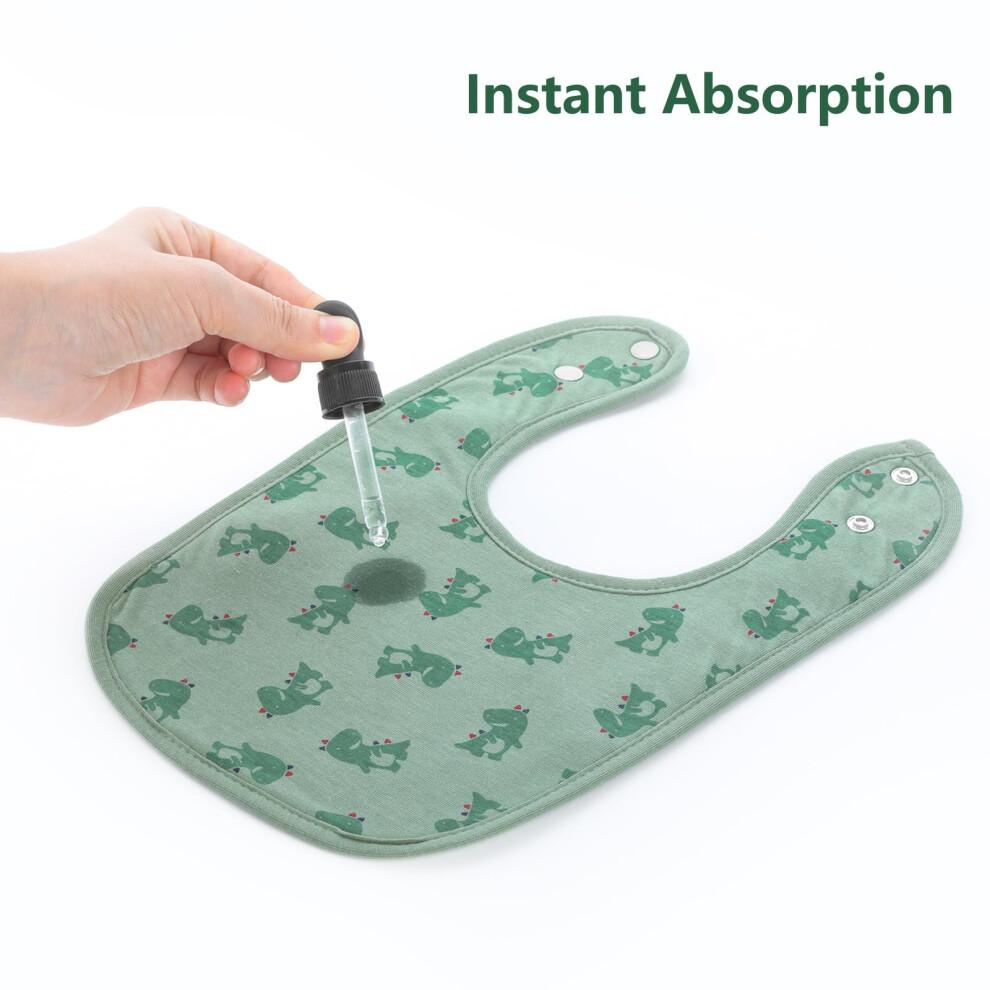Hakochia Waterproof Baby Bibs for Boys and Girls, Soft and Absorbent 4-Layer Cotton Baby Bandana Bibs With Adjustable Snaps for Infants Newborn Feedi