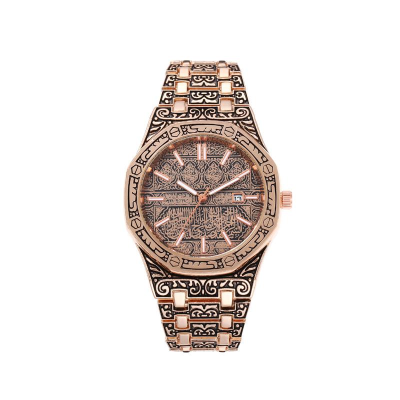 

Mens Square Quartz Watch With Calendar Function For Business And Casual Wear розового золота