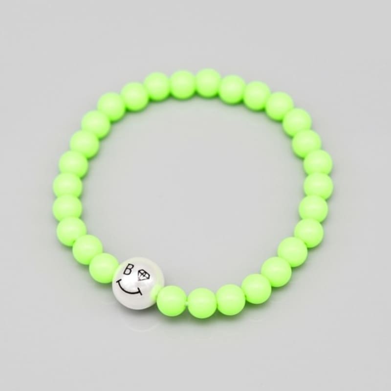 BONBEAU Pearl Smile Neon Ball Band Bracelet Pearl Smile Fluorescent Neon Acrylic Ball Bracelet