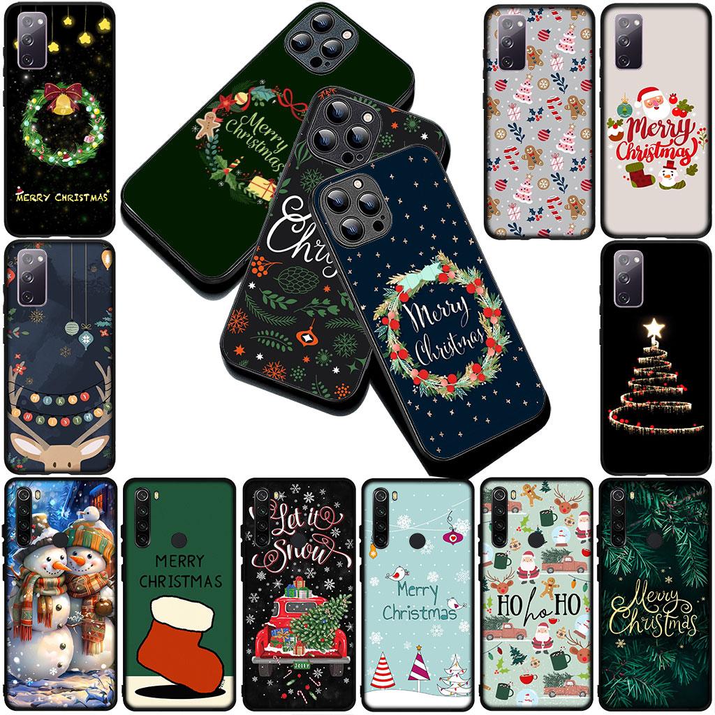 Snow Merry Christmas Tree Deer gift Silicone Phone Cover for Apple iPhone 17 Air 12 13 Pro Max Mini ProMax 7 + 8 Plus Soft Case