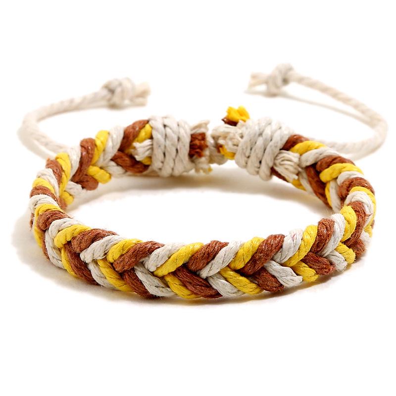 Colorful Ethnic Handmade Woven Bracelet: Korean-Style Fresh Cotton & Linen for Couples and Students