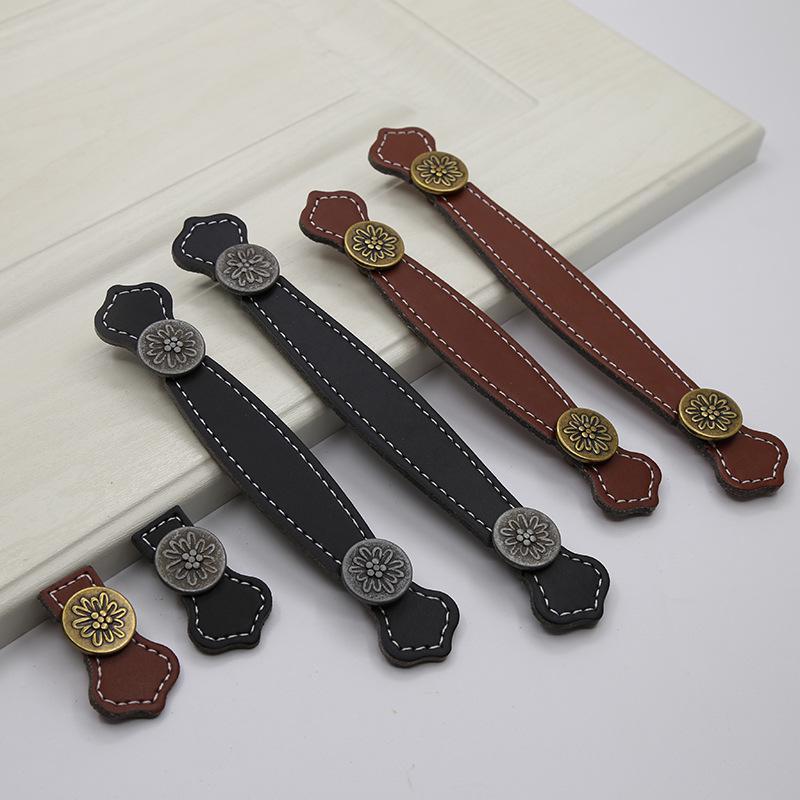 Brown Leather Handle for European Modern Cabinets and Wardrobes