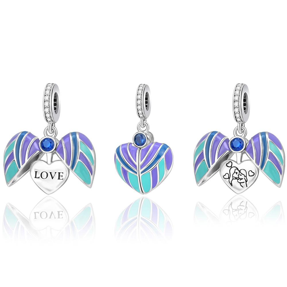 Elegant Copper Openable Engravable Love Locket Charm Fit Original Bracelet & Necklace Jewelry Diy Heart Charm