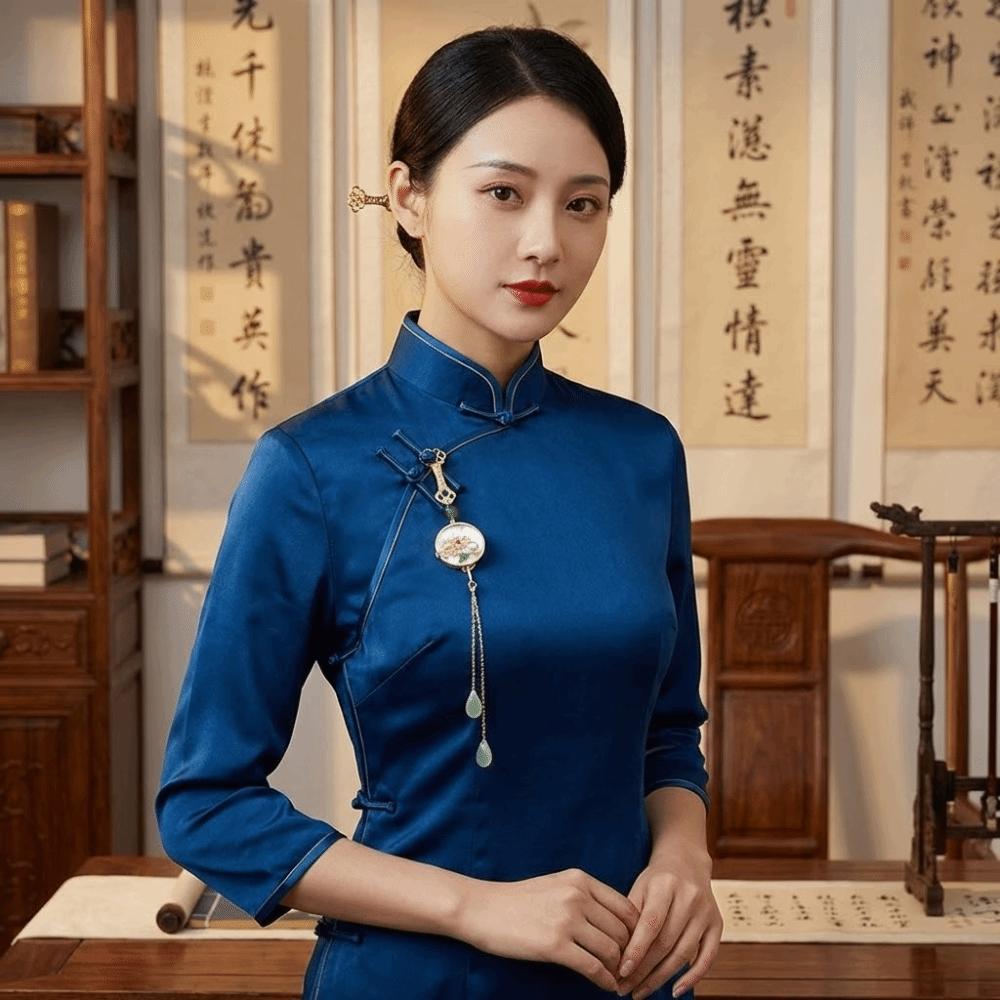 Electroplating Women Hanfu Ornament Zinc Zinc Alloy Lapel Brooch Chinese Style Brooch Hanfu Accessories