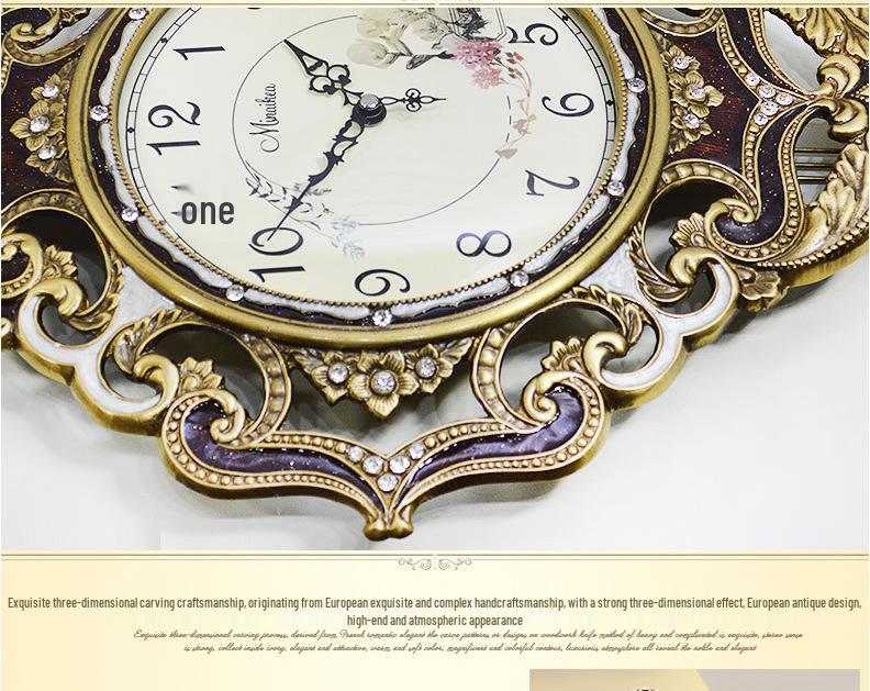 European Modern Large Silent Wall Clock with Metal Pendulum - Antique Quartz, Simple and Creative Design for Living Room