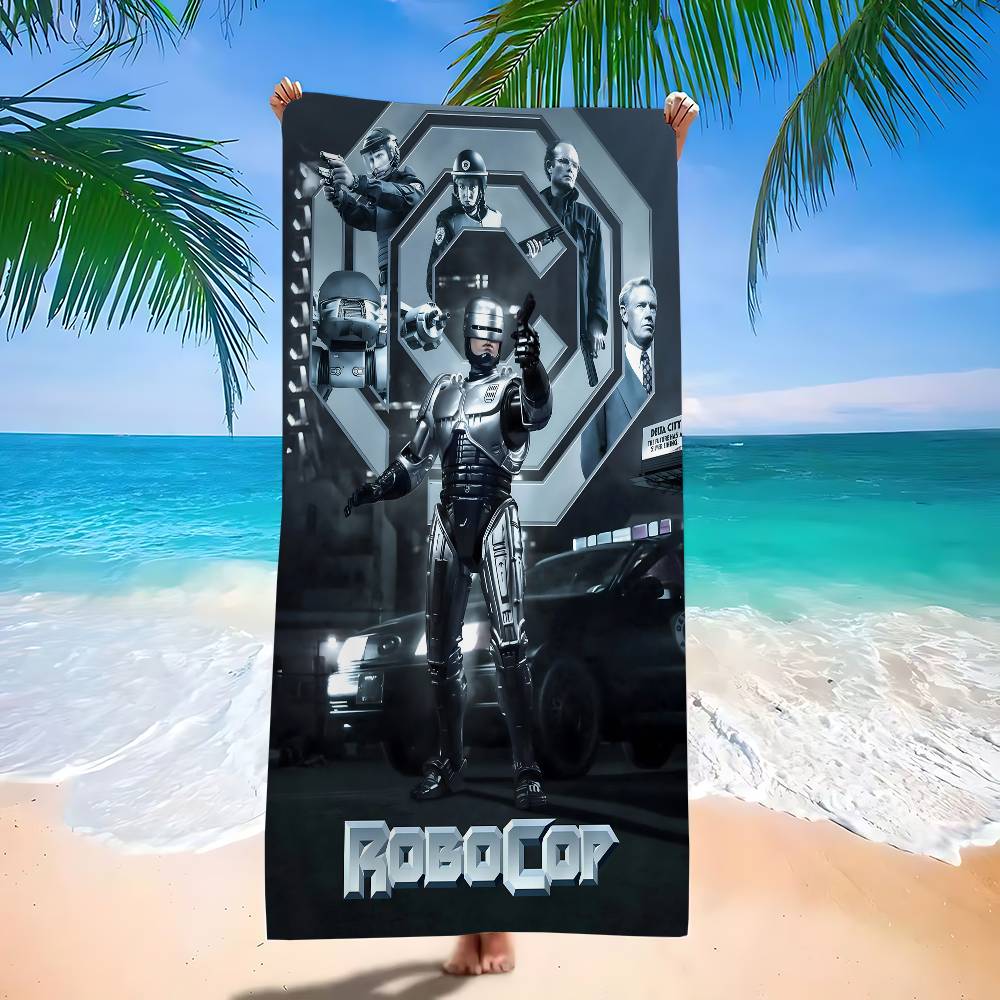 

Film Robocop Beach Towel Colorful Bath Towels for Girl Microfiber Quick Dry Sand Free Beach Yoga Spa Gym Pool W40*H60(CM)