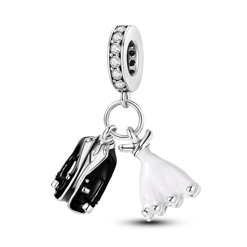 Fit Panoriginal Braceletscopper Valentine'S Day Couple Love Flower Charm Beads Diy Jewelry Souvenir Gift
