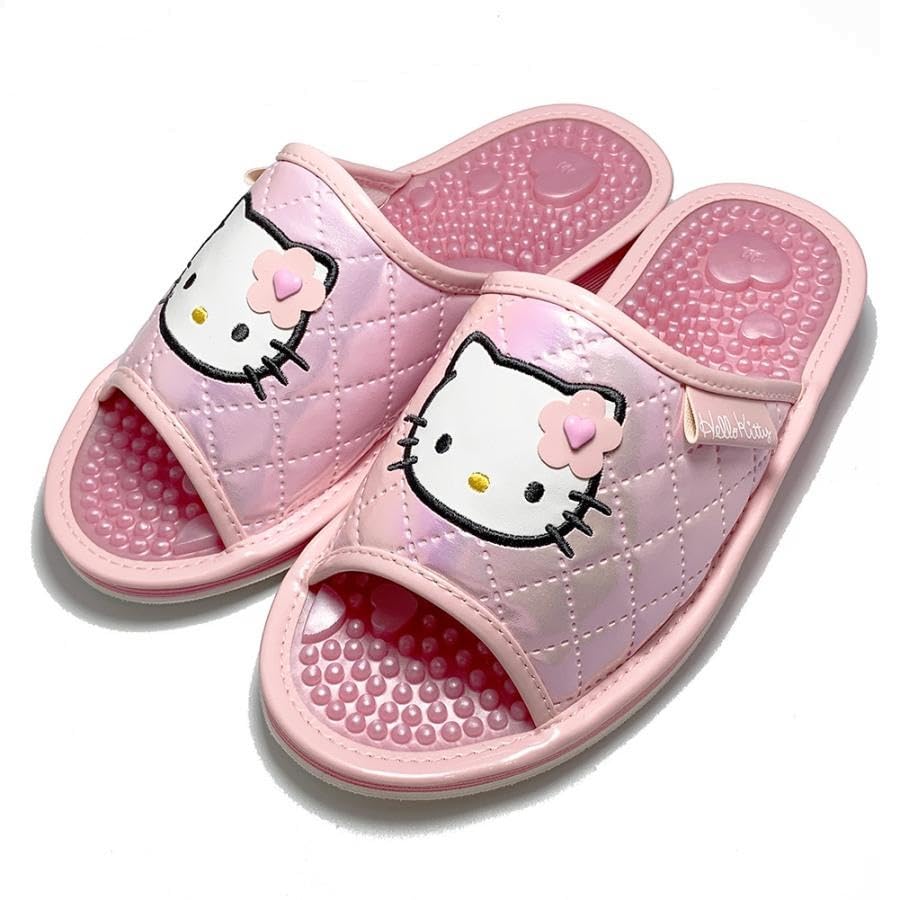 Health Sanrio Quilted SAHS007 Hello LL [Sanrio] Japanese-made Sandals, (Pink Kitty, 25.0 cm)