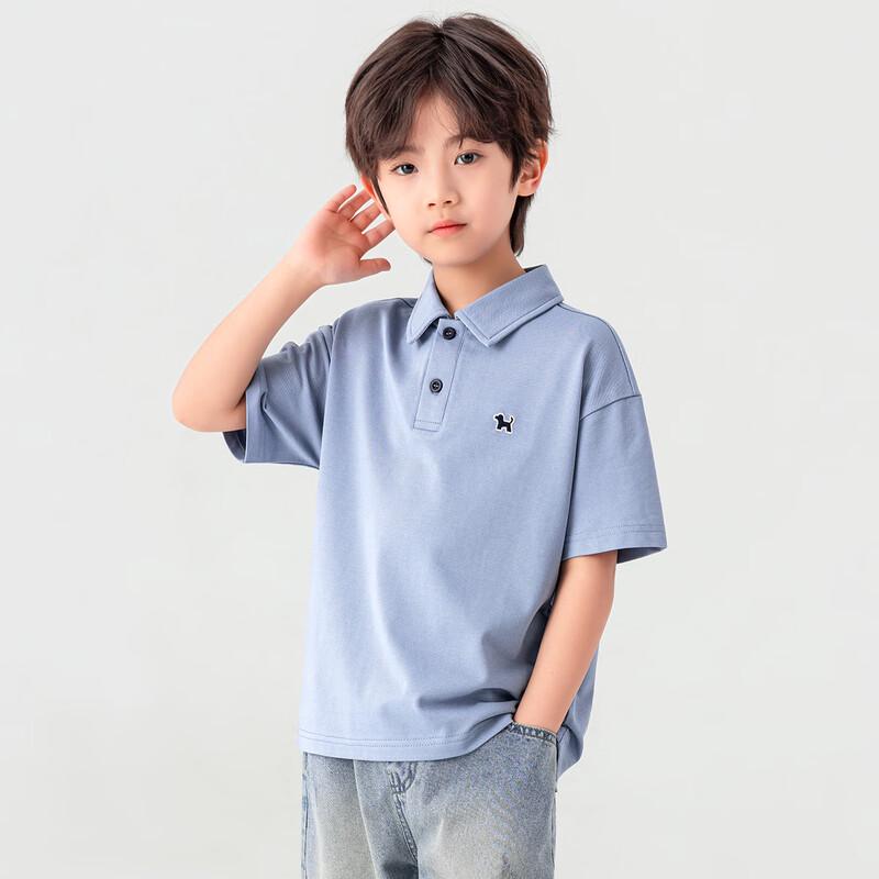 Boys' Summer Dog Embroidery Polo Shirt