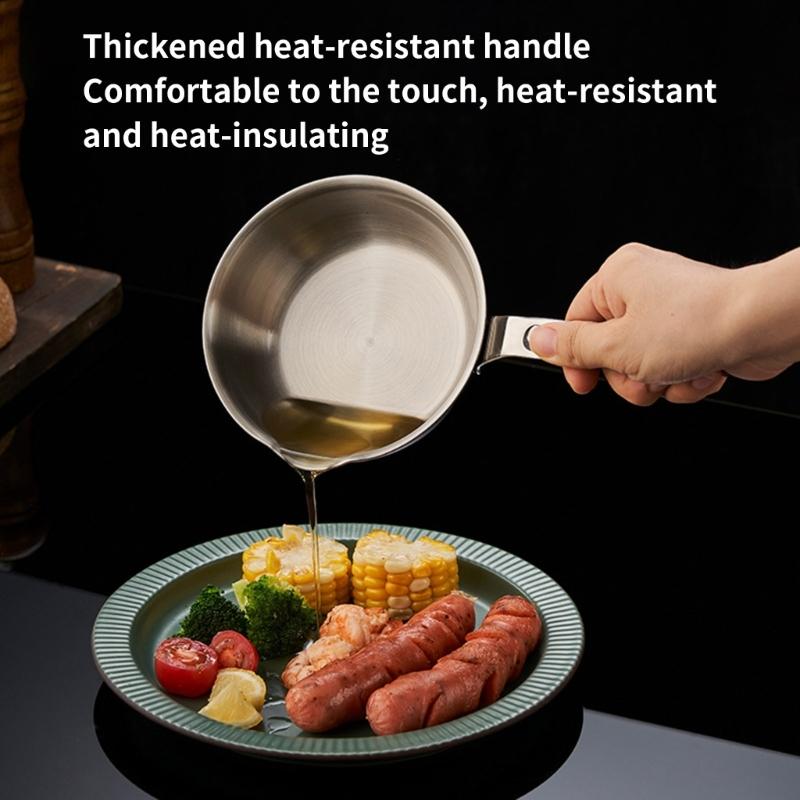 Eier Kochpfanne 316 Edelstahl Gleichmäßige Wärmeverteilung Stieltopf Für Kochfelder Küchengeschirr mit Ausguss