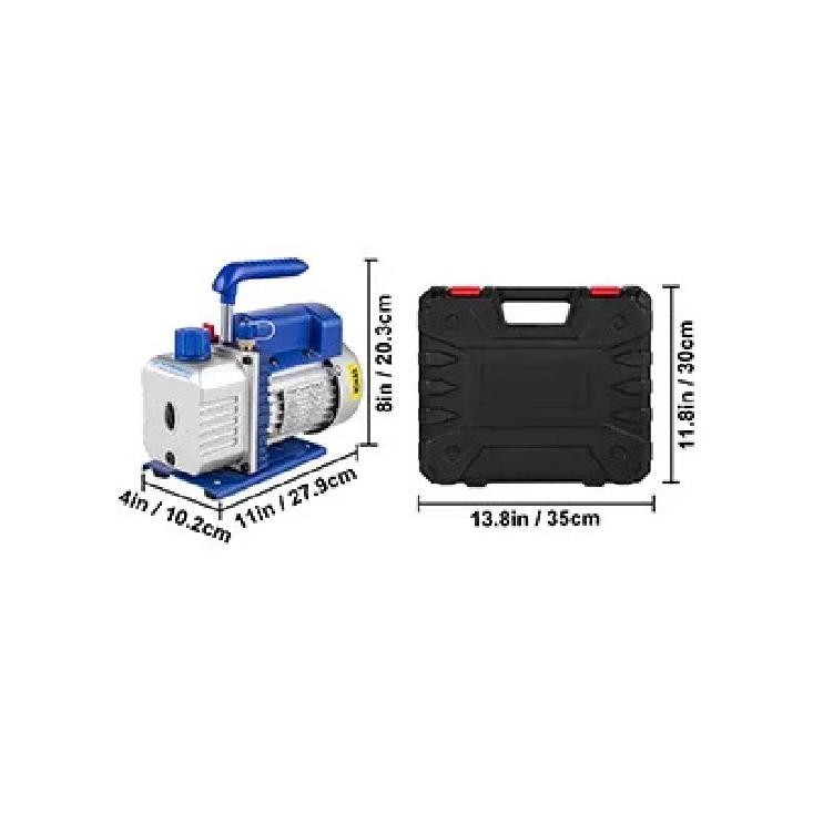 Vacuum Pump with Gauges AC Refrigerant HVAC Refrigeration Vacuum Packing Air Condition Automobile Maintenance 1.8-4.8CFM