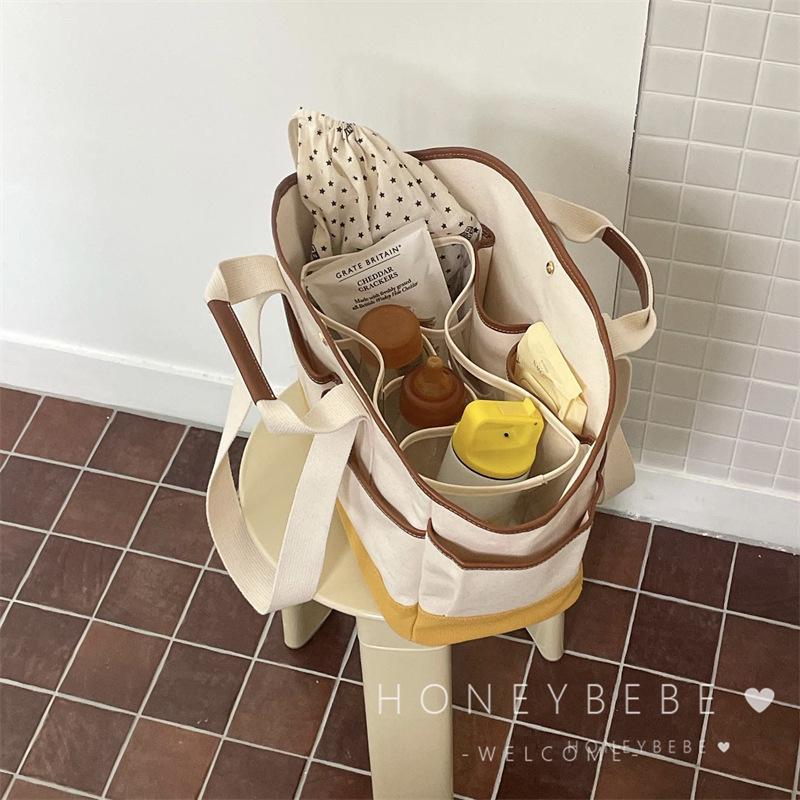 Versatile Korean Crossbody Mummy Bag - Large Capacity, Lightweight Canvas for Mom & Baby