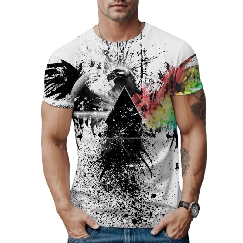 Sommar Rundhals 3D Djurtryck Topp Trendiga Lediga Kortärmade Herr T-shirts