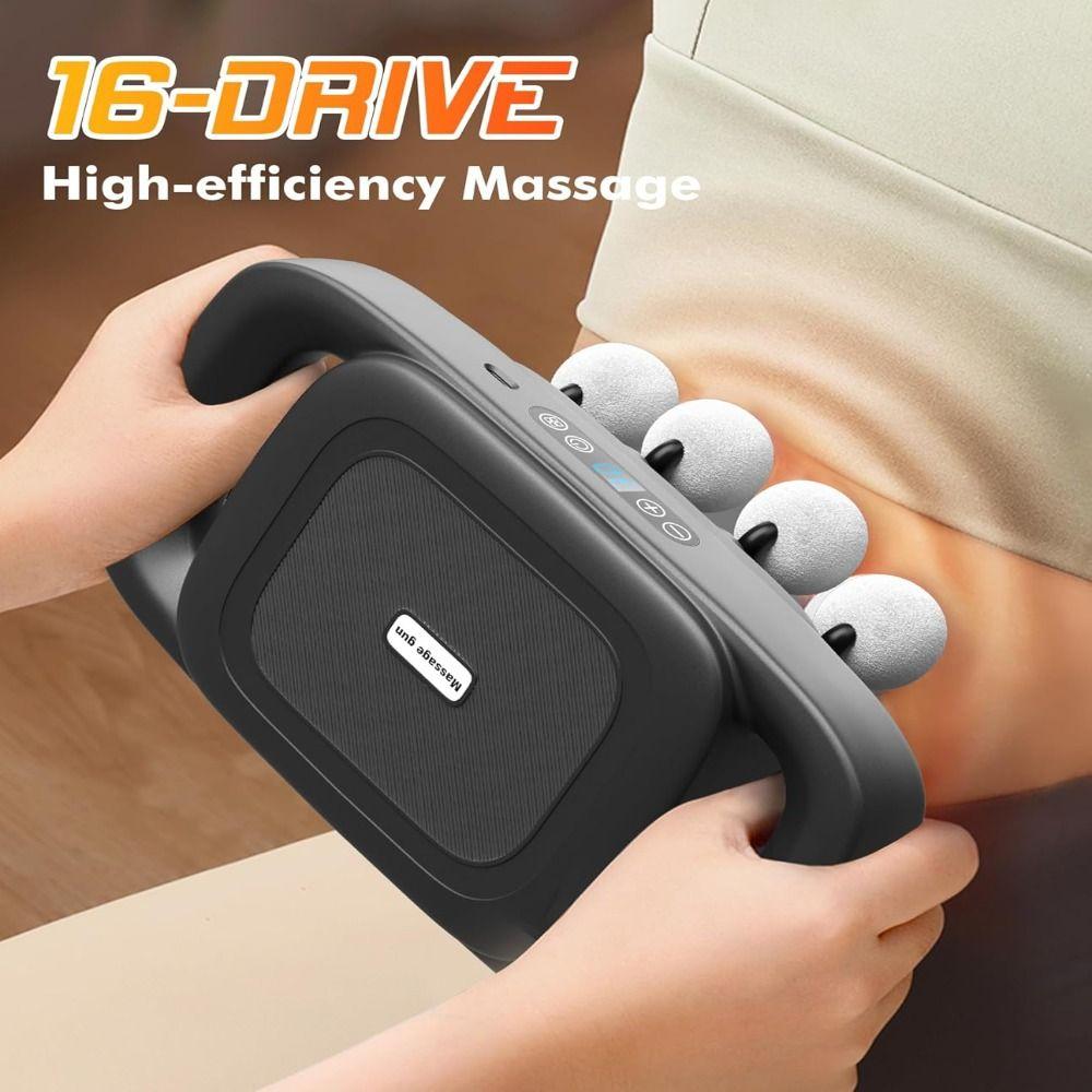 High-Frequency Vibration 16-Head Massager Fast Recovery Multifunctional Usage 8-Head Massager Durable 30 Intensity Levels