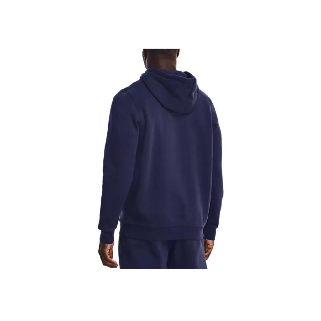 Under Armour Solid Color Hooded Pullover Long Sleeve Sweatshirt Men sweatshirt Dark-Blue 1373880-410