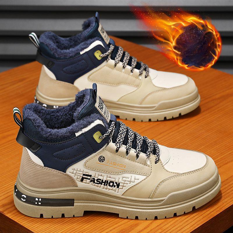 

Зимние мужские ботинки плюшевые супер теплые 2024 новые на платформе со шнуровкой удобные уличные нескользящие холодные зимние ботинки кроссовки ботинки 44