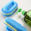 1/3pcs Powerful Stain Removal Cleaning Sponge Brush - Durable Handle Sponge for Bathroom, Bathtub, Tile, Kitchen