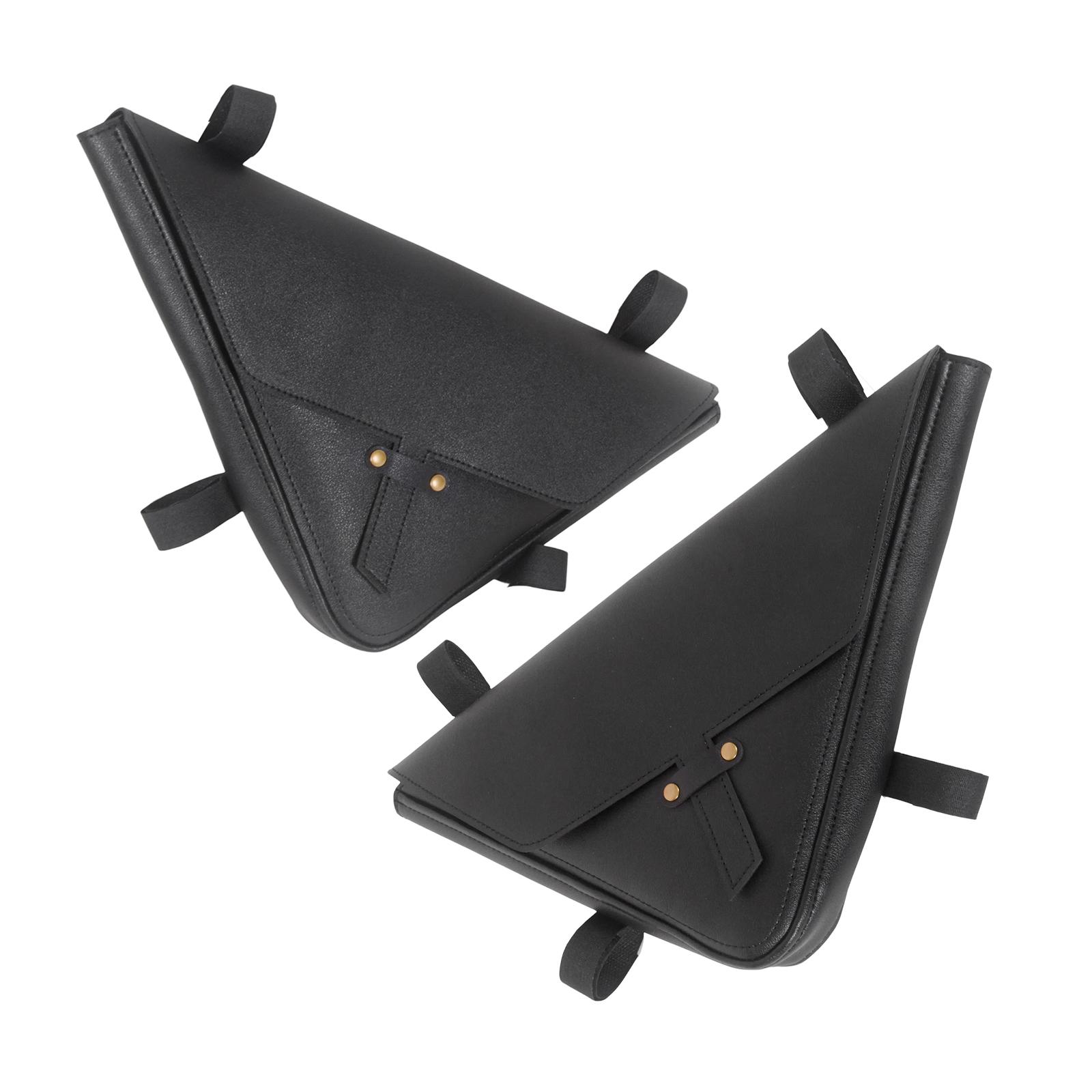 

2PCS Motorcycle Triangle Bevel Side Bag Side Frame Bags Retro Strap Luggage Bags Tool Bags For BMW K75 K75 K100 K100RS K1100 чёрный