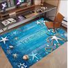 Fish Ocean Theme Soft Crystal Velvet Rug Custom Name & Text Print Non Slip Floor Rug for Bedroom Living Room
