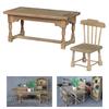 Simulation Wood Miniature Dining Table Chair for Dollhouses Decoration and Creative Dollhouses Scene Display Decoration