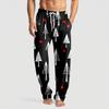 Men's Knitted Fashion Print Pocket Casual Pants Pajama Pants