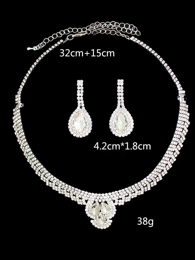 3pcs Rhinestone Women's Decorative Zircon Set Wedding Decorations