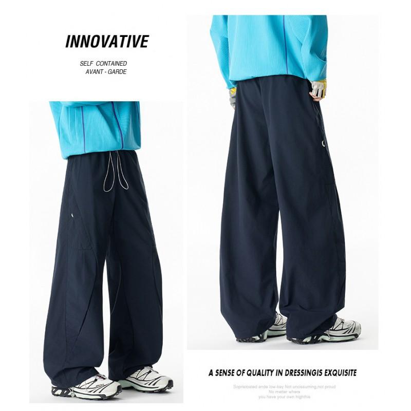 Mens Casual Straight Leg Pants Breathable Solid Color Outdoor Hiking Trousers Young Adults