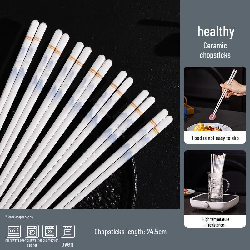Miaoyunuo Jingdezhen Ceramic Chopsticks - Thousand Miles of Rivers and Mountains Design