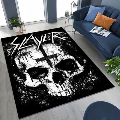 2026 Slayer Heavy Metal Rockowy Zespół Sztuka Czaszki Dywanik Dywan do Sypialni Salon Sofa Dekoracja Domu Wycieraczka,Duża Mata Podłogowa Antypoślizgowa