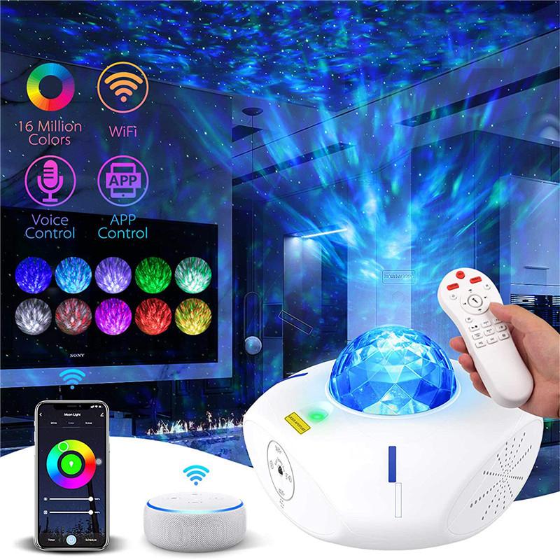 Colorful Starry Sky Magic Projector Wireless USB Remote Control Music Player USB Charging Starry Star LED Night