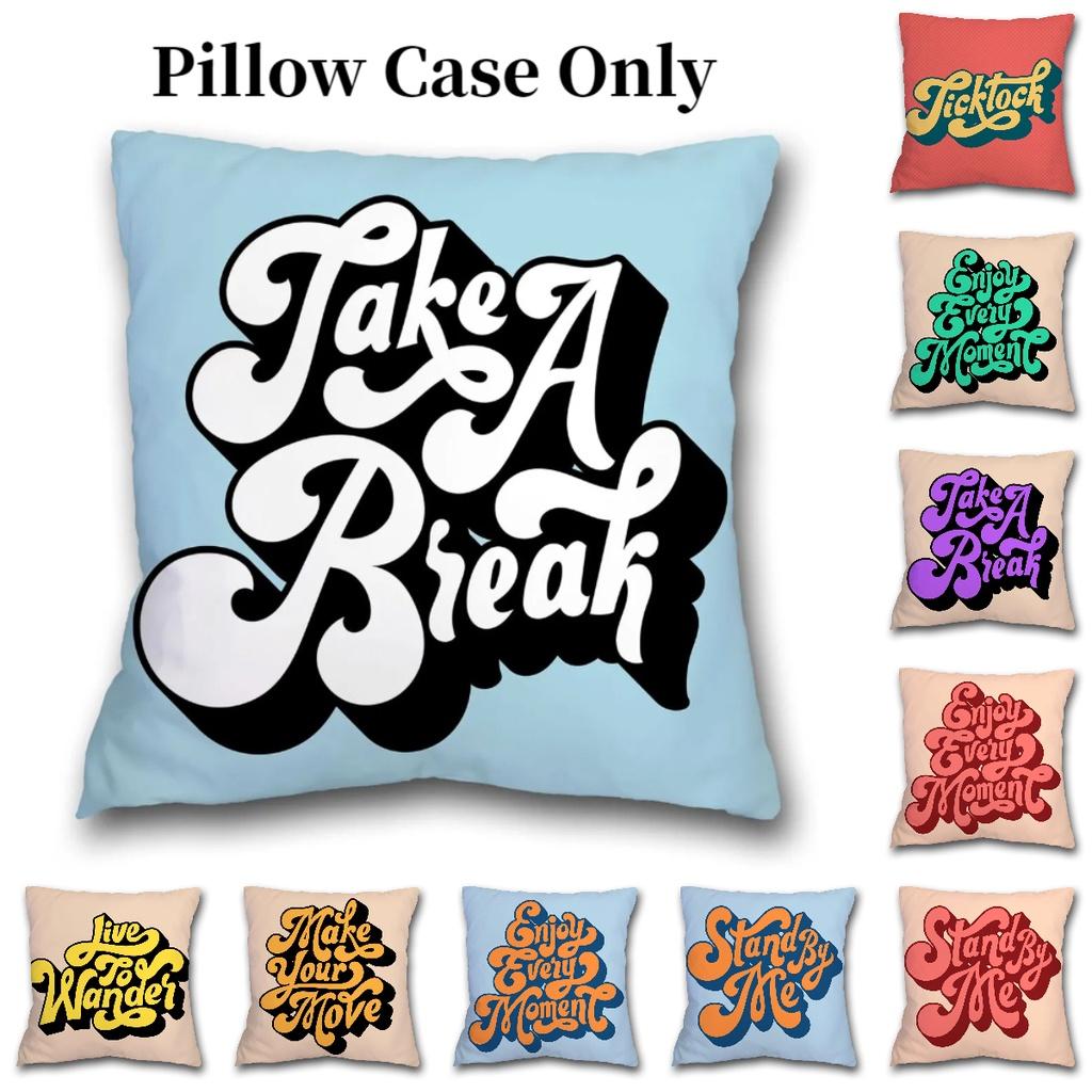 Modern Minimalist Letter Design Peach Velvet Pillowcase For Office Chair And Home Bedroom Decor