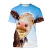 Lustiges Kuh Tier 3D Druck T-Shirt Für Männer Beliebt Outdoor Harajuku Kurzarm Street Oversized T-Shirt Männliche Kinderbekleidung